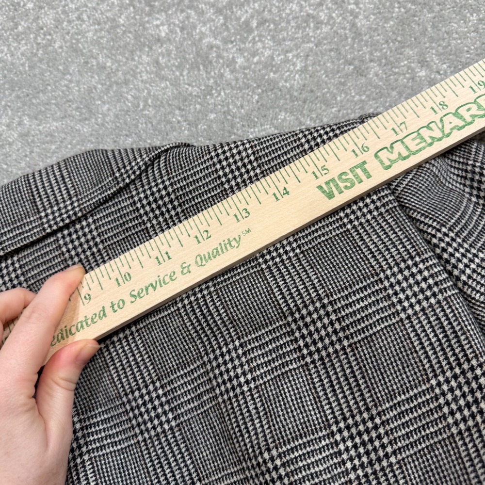 Valentino Miss V Vintage Blazer Glen Plaid Wool Italy Sz 12 Corporate Goth 90s - Picture 13 of 16